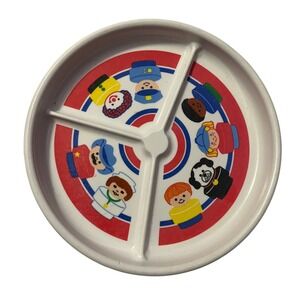 Vintage 1990 Fisher-Price Little People Divided Plate Toddler Meal Tray USA Made